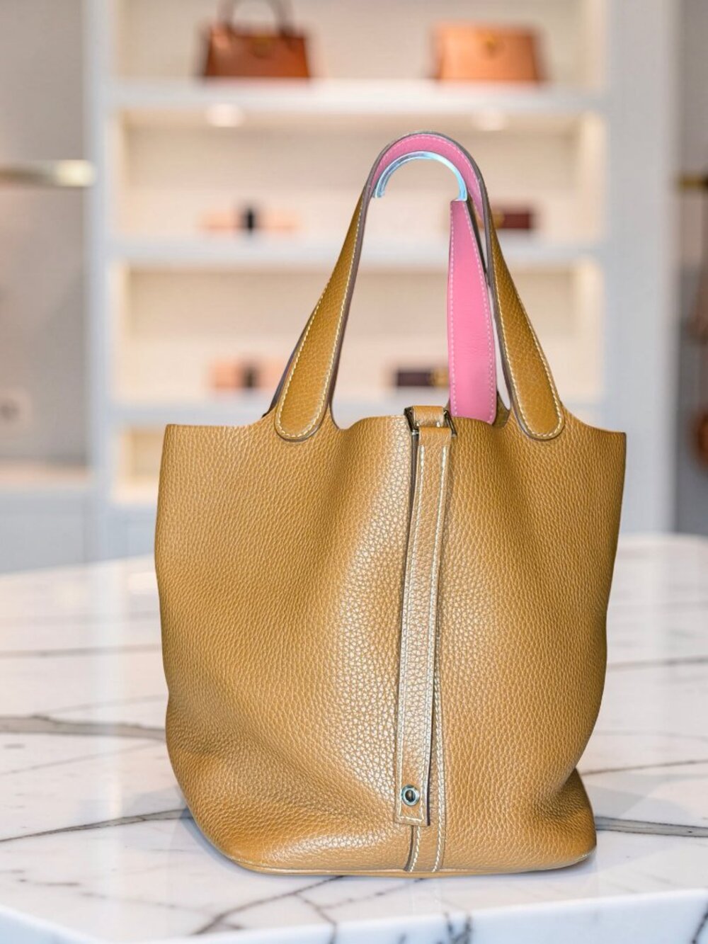 Hermès Éclat Picotin Lock 22 Gold Clemence Pink Swift Palladium 2018